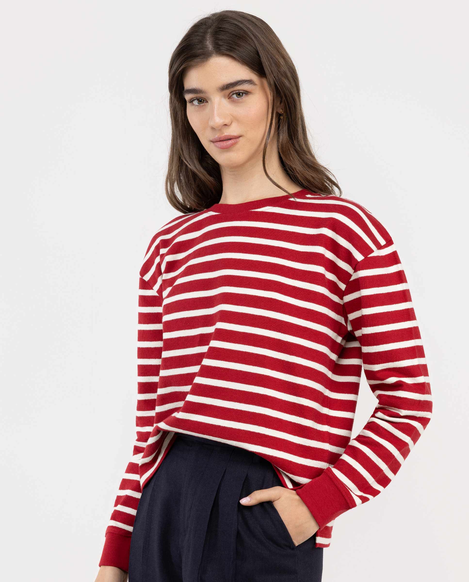 Striped Crew Neck Sweatshirt