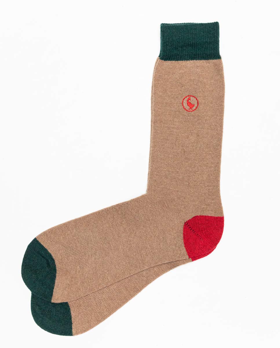 Calcetines Lana Liso Beige