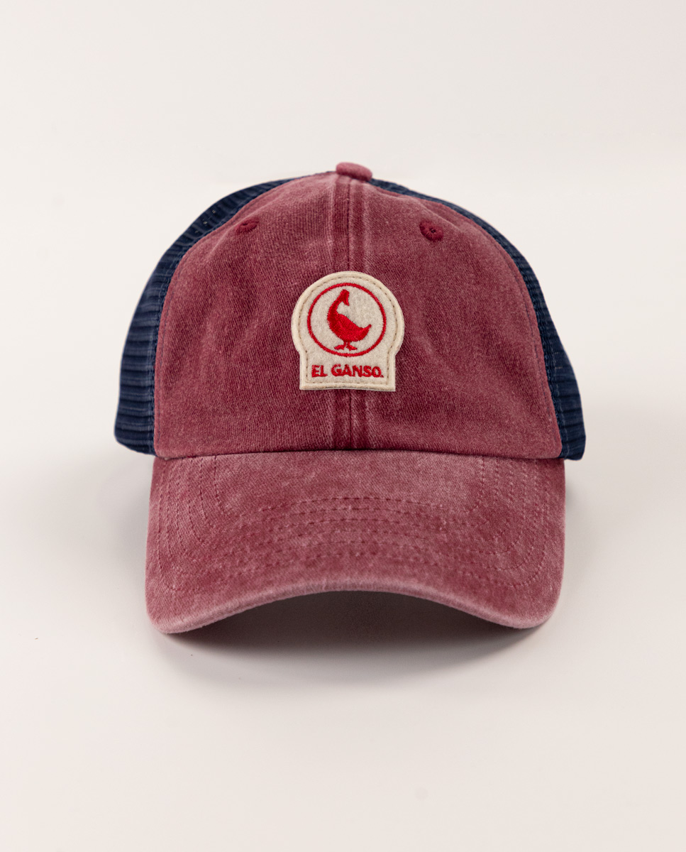 Washed Maroon Cotton Trucker Hat