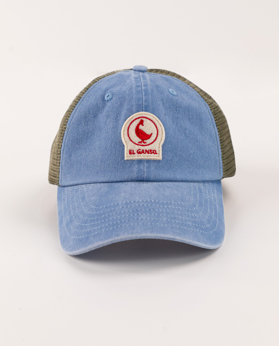 Washed Blue Cotton Trucker Hat