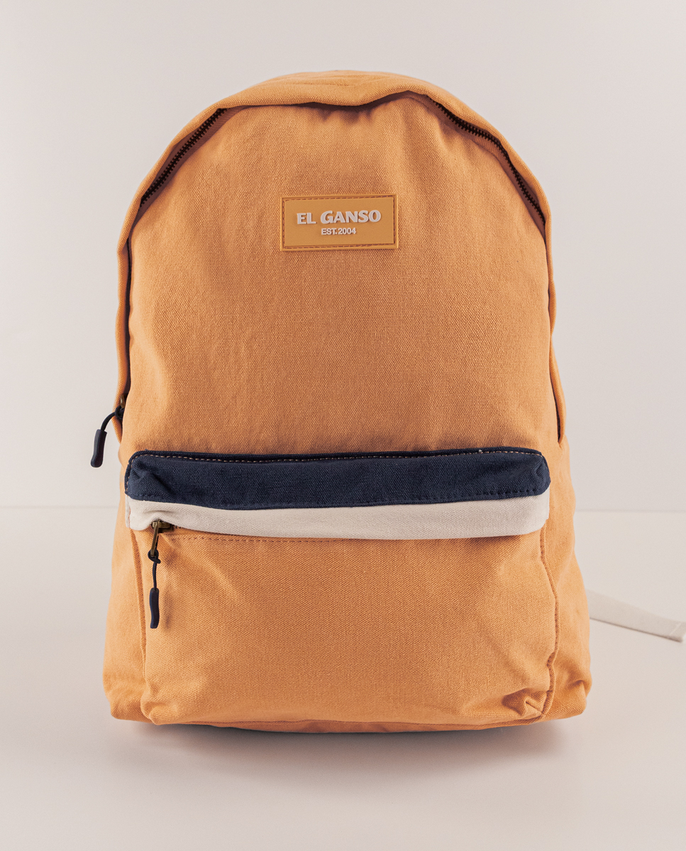 Mochila de lona lavada laranja
