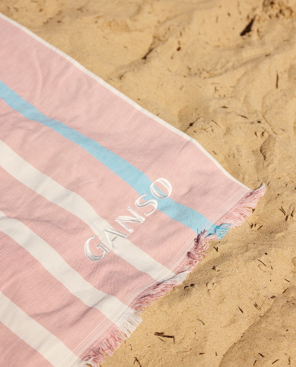 Toalha Listrada Rosa