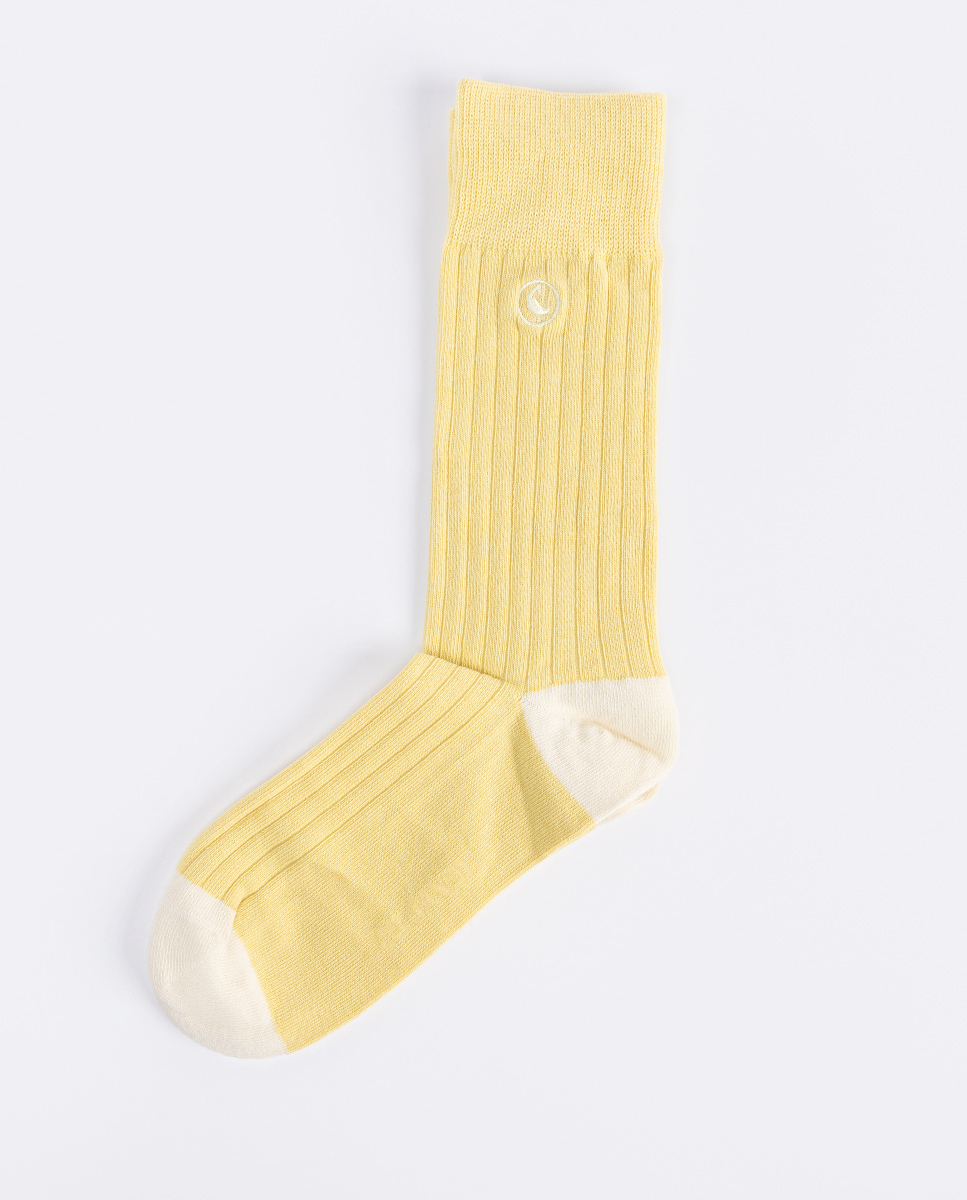 Calcetín Algodón Canalé Amarillo