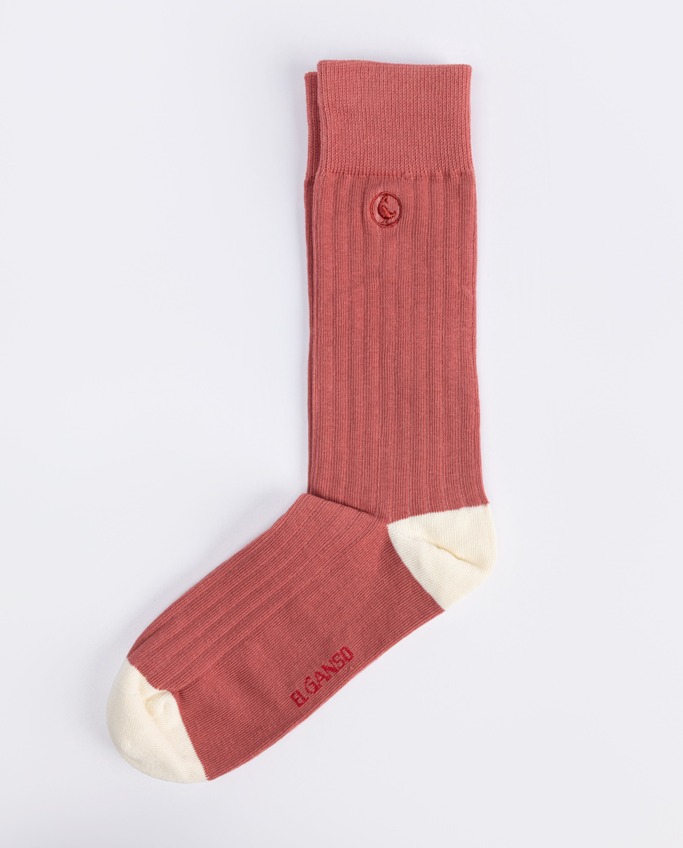 Calcetín Algodón Canalé Rojo