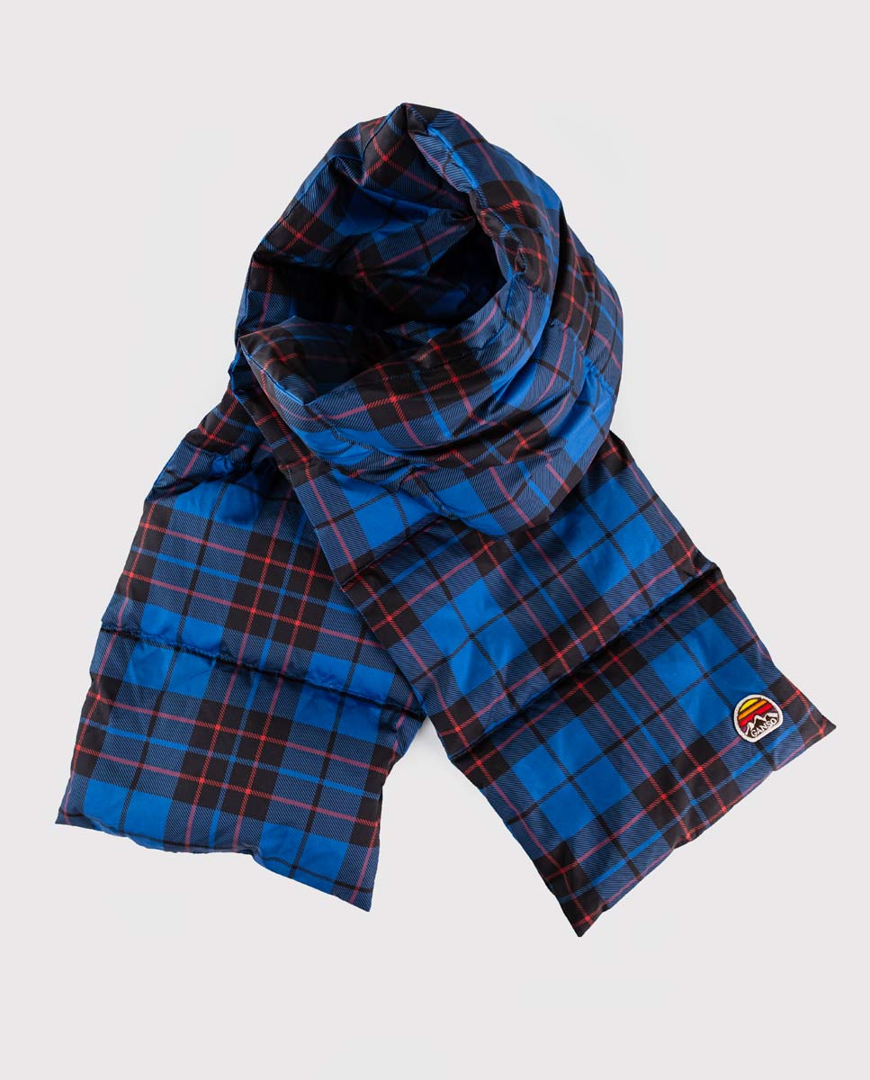 Bufanda Acolchada Nylon Cuadros Trekking Azul