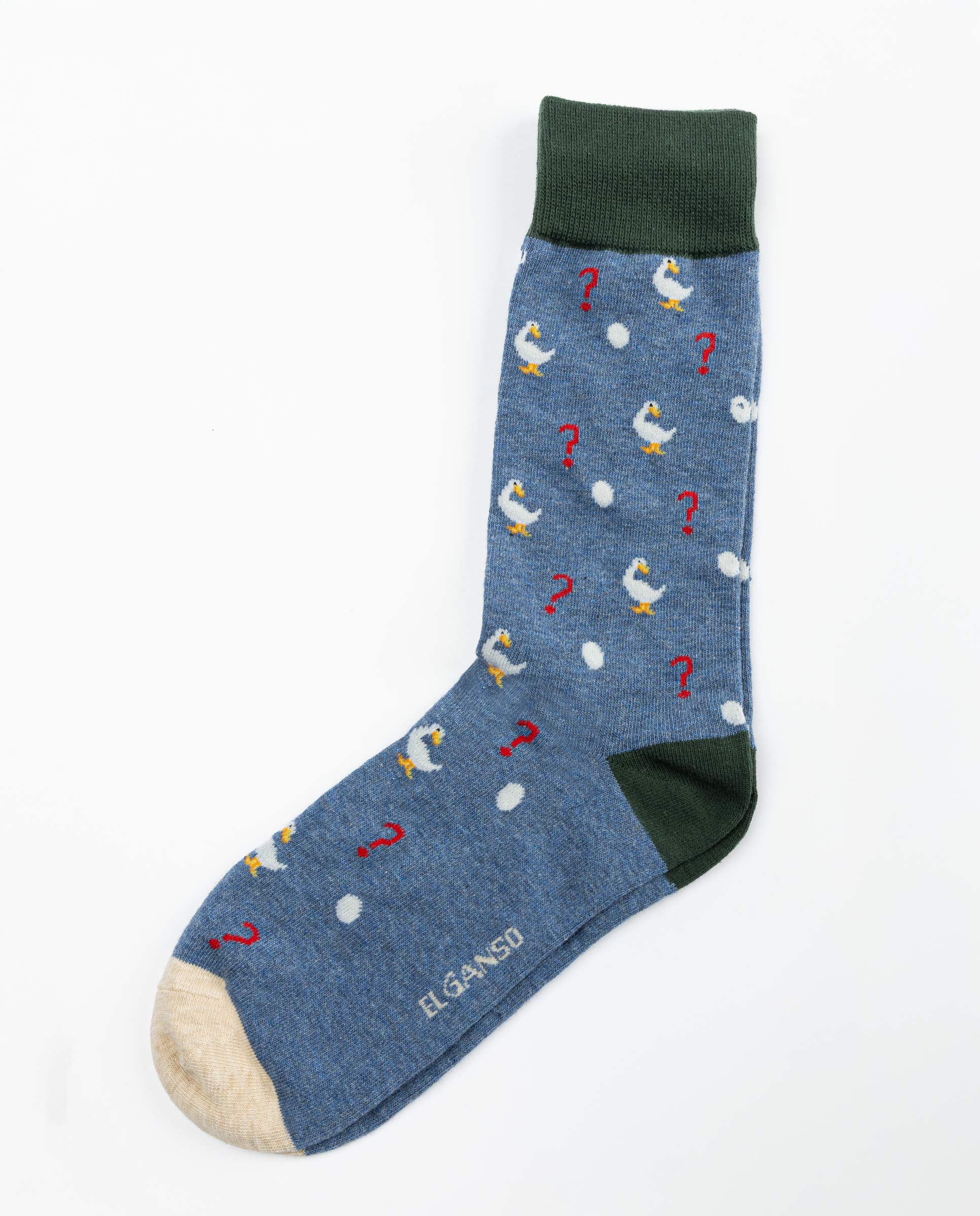 Calcetín Azul Algodón Gansos