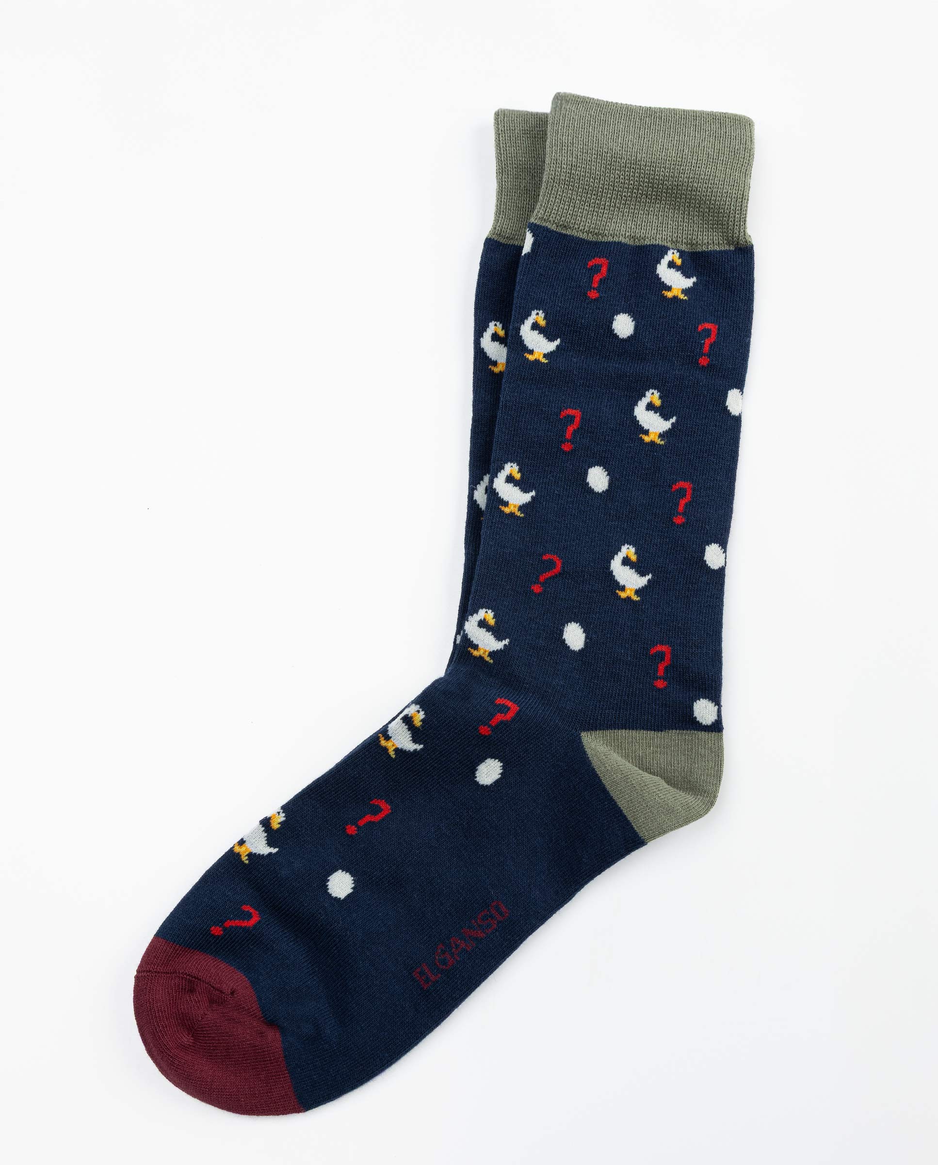 Calcetín Marino Algodón Gansos