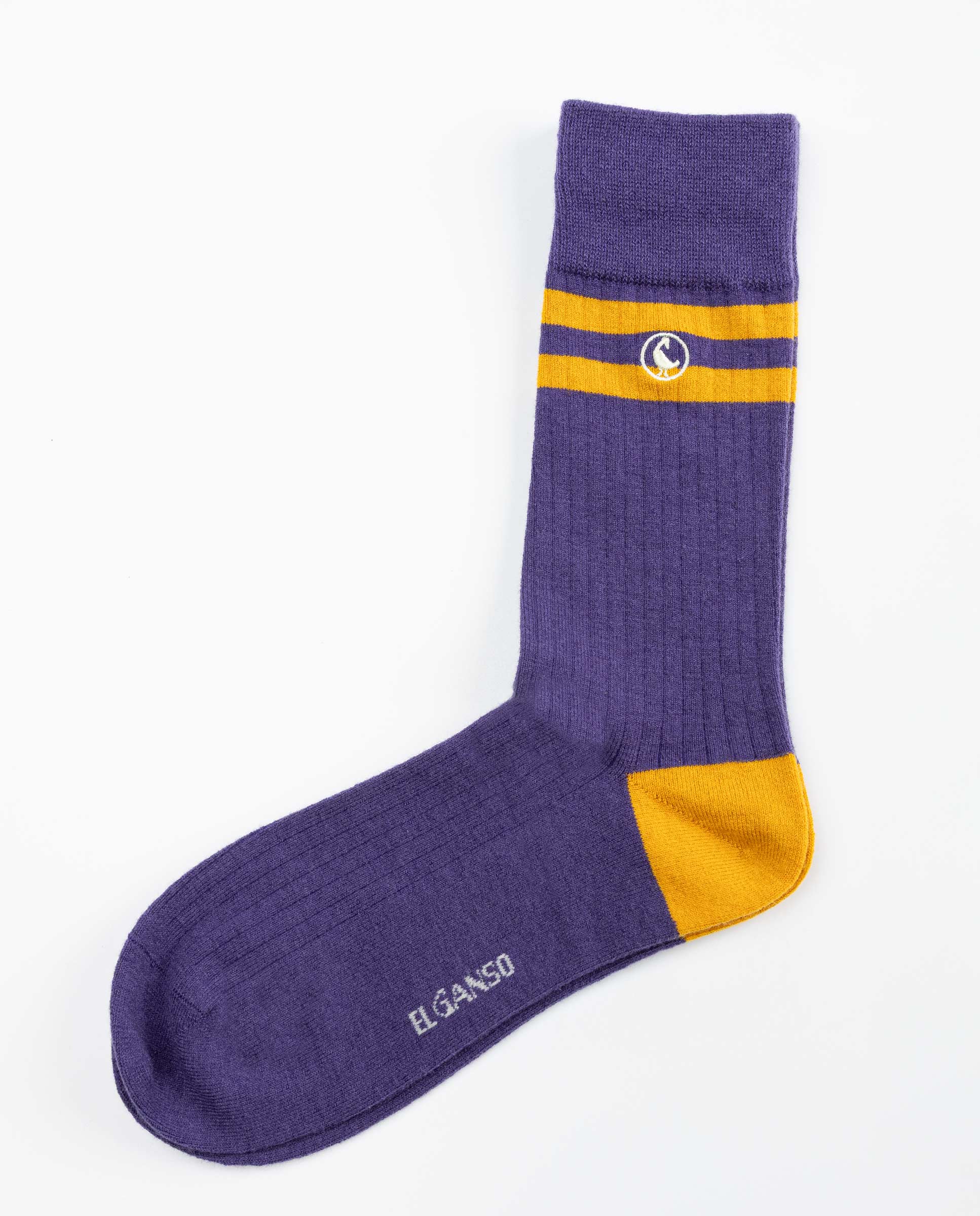 Purple Striped Wool Socks