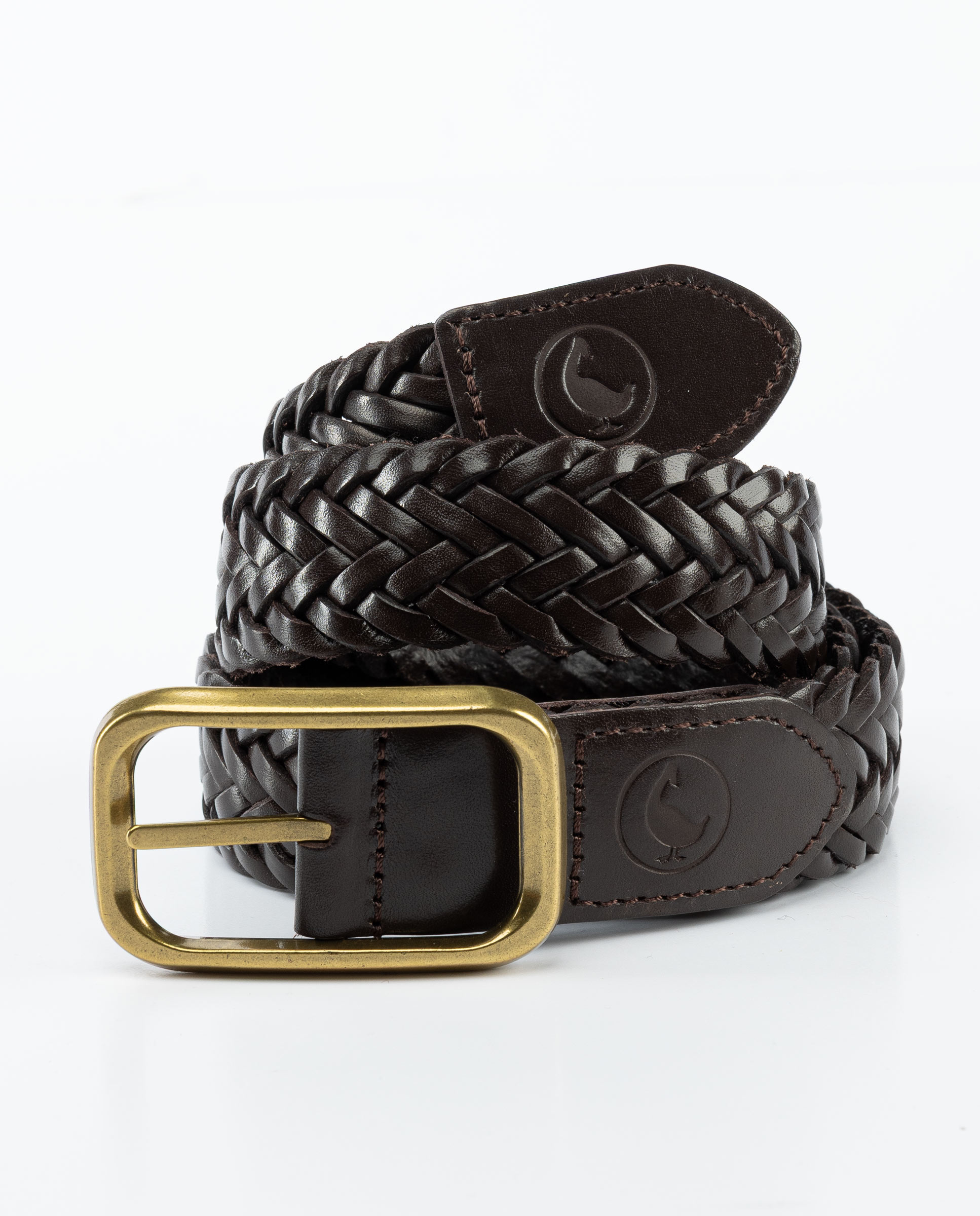 Cinturón Piel Trenzado Marrón Chocolate