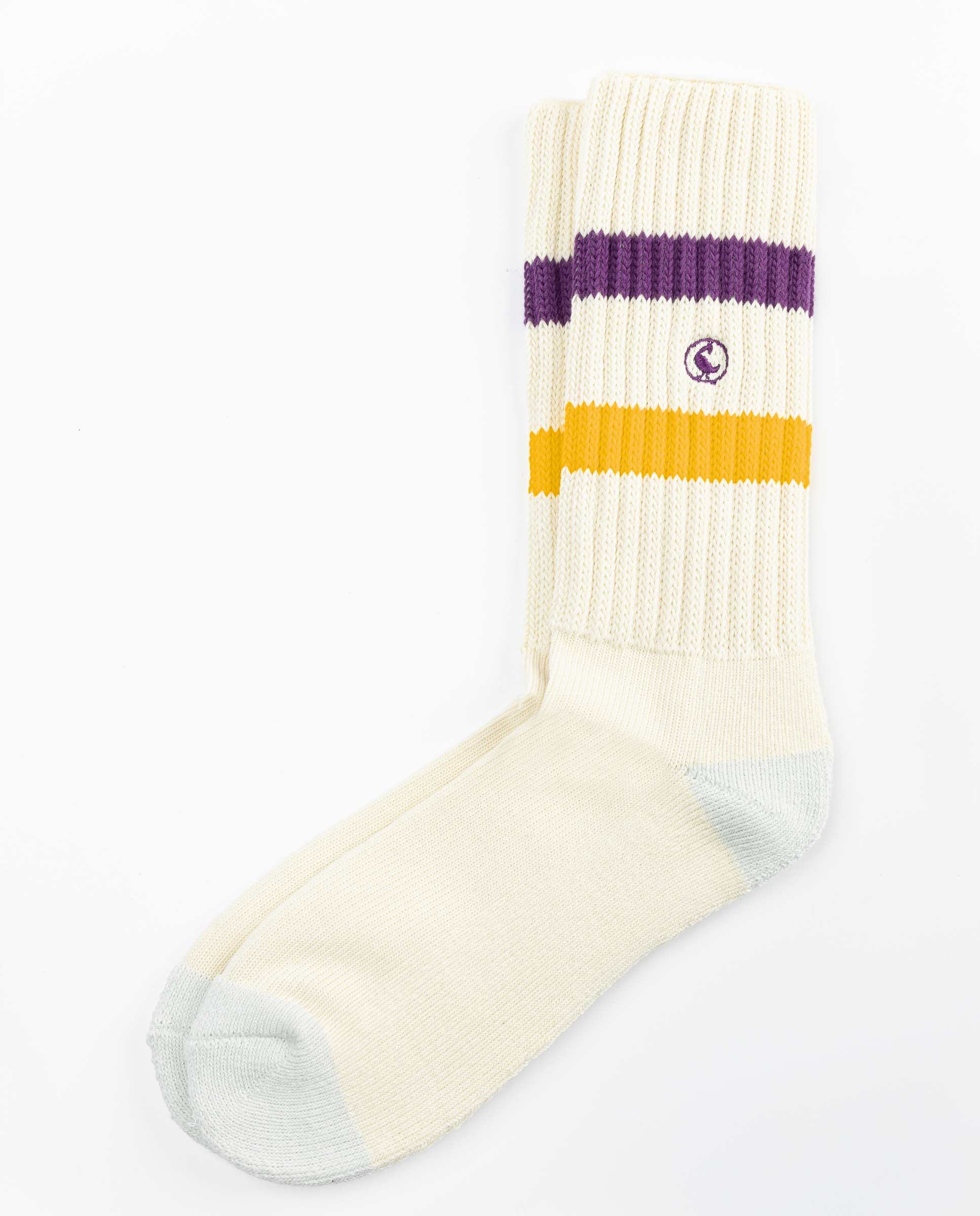 Calcetín Algodón Retro Crudo Morado