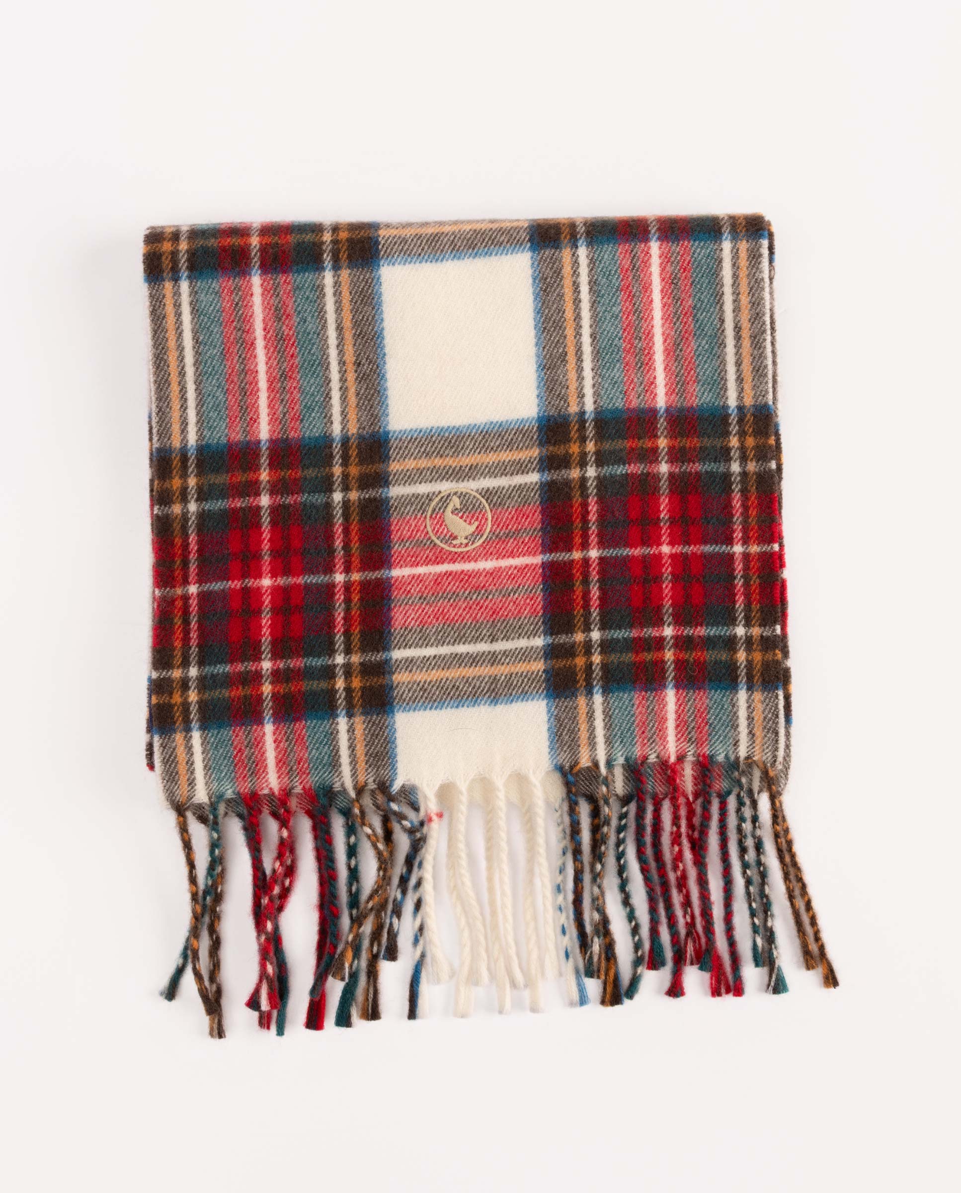 Bufanda Lana Cuadro Tartán Beige