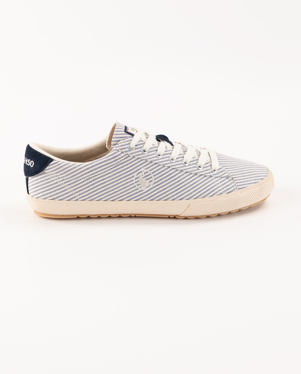 Navy Seersucker Low Tops